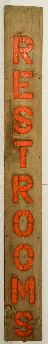 Large Wood Vertical Restrooms Sign (1 of 3)