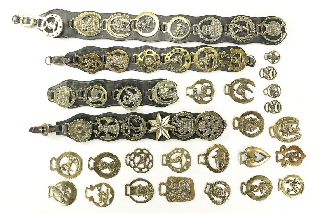 Collection of Brass Horse Harness Bridle Fobs (1 of 3)