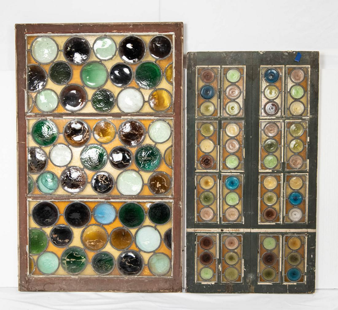 4 Non Matching English Roundel Glass Windows (1 of 3)