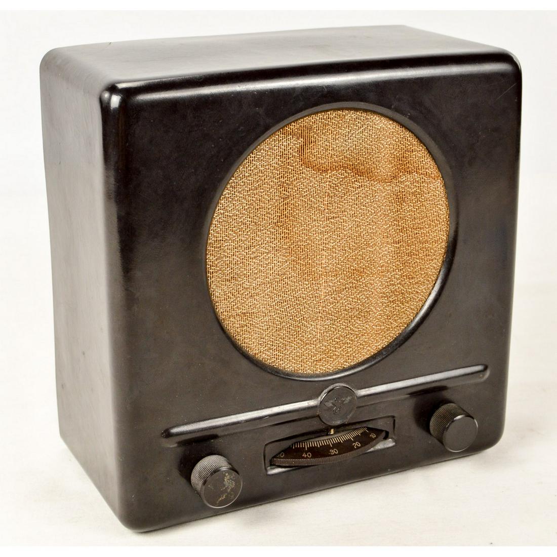 WWII German Propaganda Radio: Untested. Small Bakelite radio. Very good condition. Retains European plug.