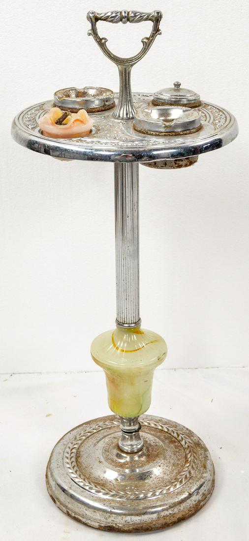 Smoking Stand Ashtray Chrome & Glass (1 of 9)