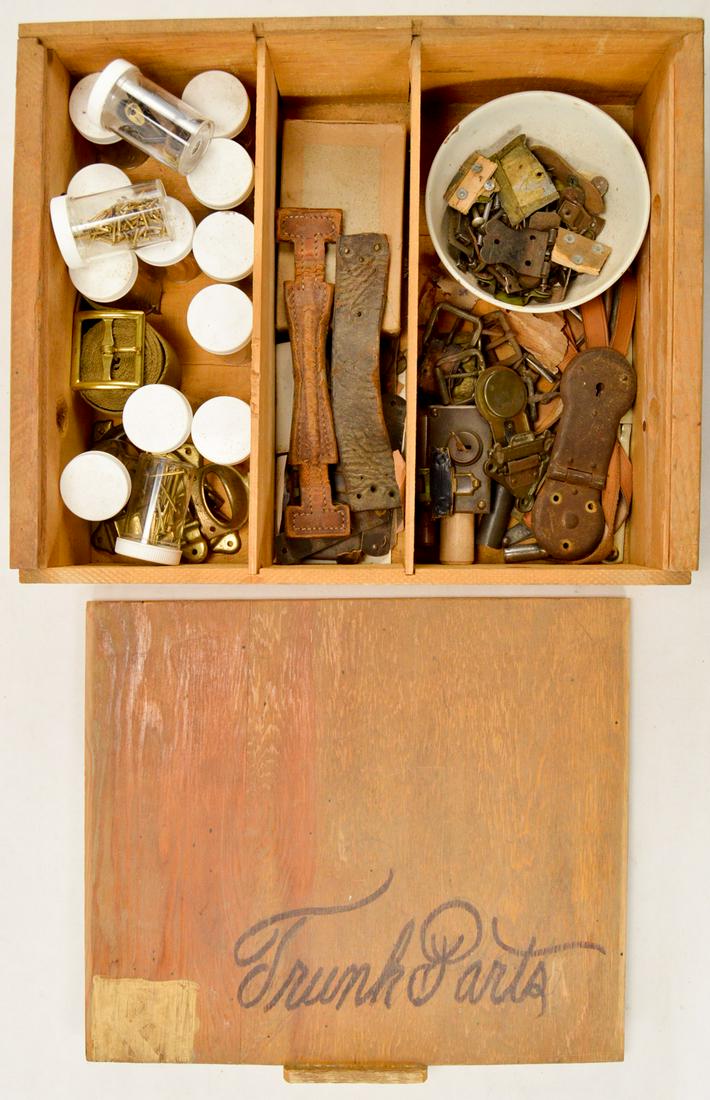 Steamer Trunk Parts in Wood Case (1 of 3)