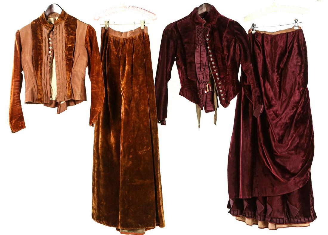 Two 1870's Velvet Women's Dresses (1 of 4)