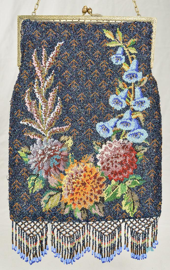 Vintage Large Size Beaded Floral Purse (1 of 8)