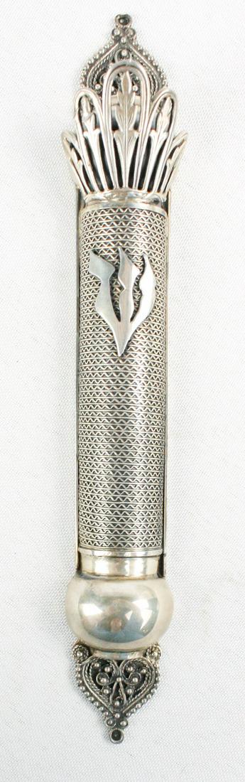 Traditional Art Mezuzah Sterling Silver (1 of 3)