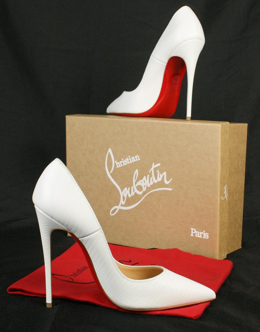 Louboutin So Kate White 120mm Pump Sz 38.5: New in Box - Never Worn Louboutin - 38.5 US Size - 8.5 UK Size - 5.5 This item has original tags and shows no visible signs of wear. Christian Louboutin So Kate 120mm Calf Zarli Patent Heel Pump 38.5 