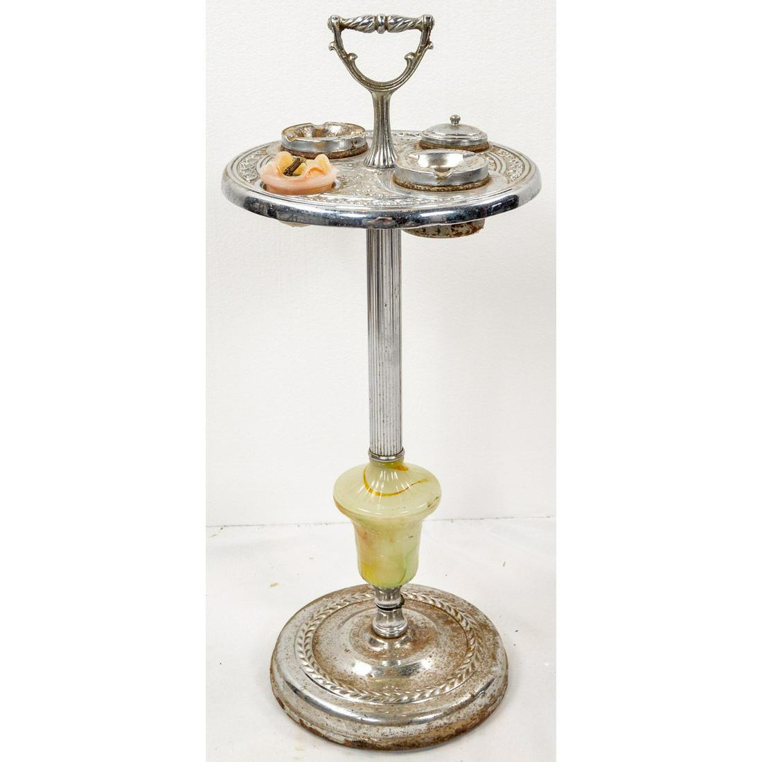 Smoking Stand Ashtray Chrome & Glass (1 of 9)