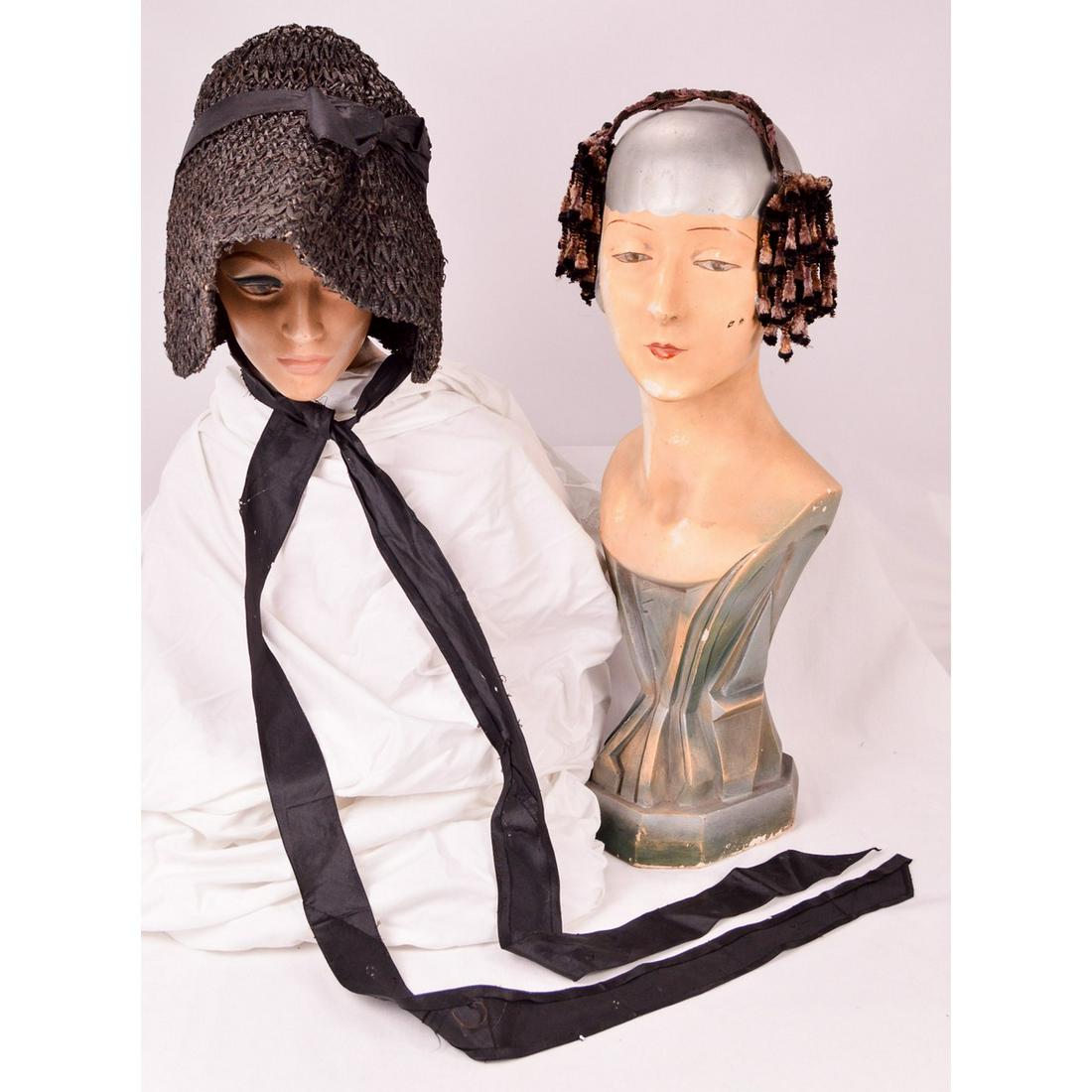 Lot of 2 1830s-1840s Women's Hats (1 of 6)