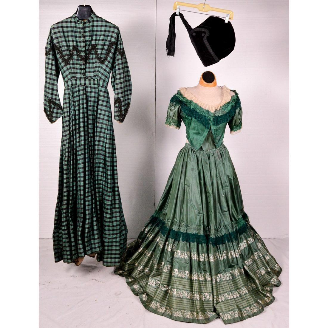 Two 1855-65 Civil War Era Women's Dresses (1 of 8)