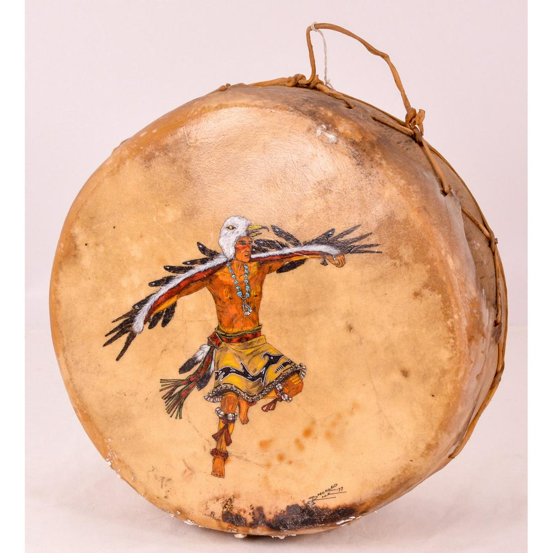 Paul Speckled Rock Painted Pow Wow Drum (1 of 20)