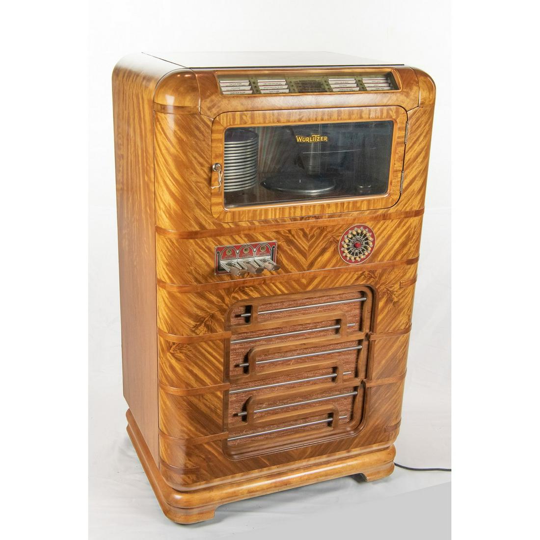 Wurlitzer 616 Jukebox: Circa 1937 Wurlitzer 616 jukebox in restored condition. Has 16 selections of 78rpm records. Coin mech intact. ready to go. Measures51" tall, 31" wide, 22" deep