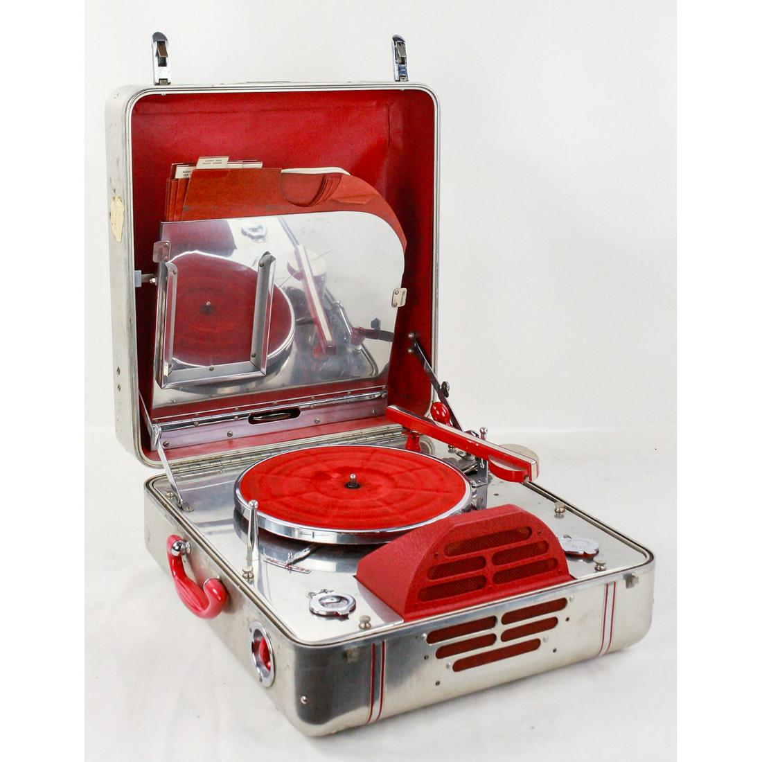 RCA Victor Special Phonograph: Extremely sought after RCA Victor Special Phonograph circa 1935. The futuristic case was designed by John Vassos Mechanism designed by Alfred Weiland and Selden T. Williams. Manufactured by RCA Mfg. C