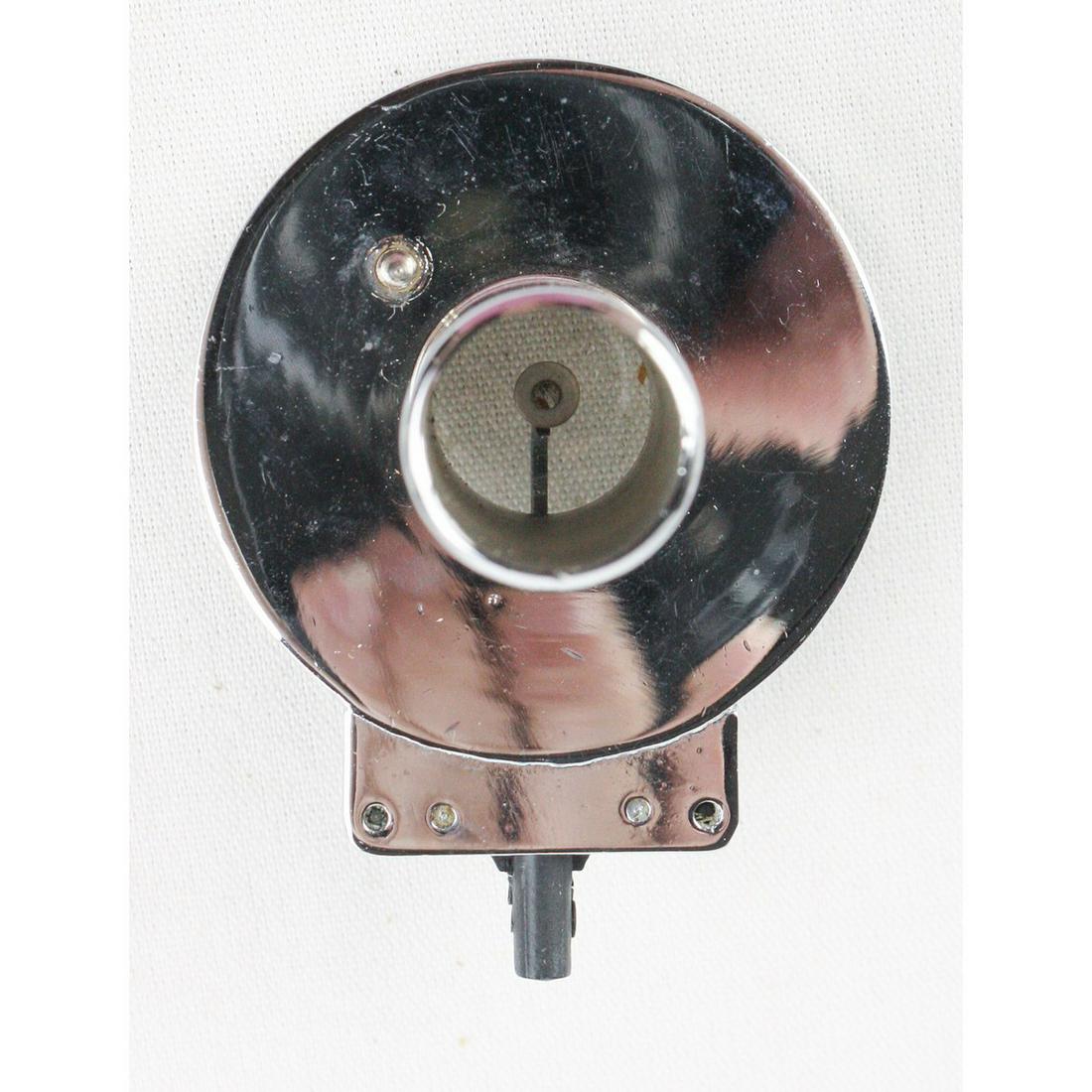 Columbia Long Throat Disc Reproducer: This reproducer that appears to be an original that has been rebuilt and replated. Has spring lever and needle chuck which sticks and needs attention. Long throat and locating pin.