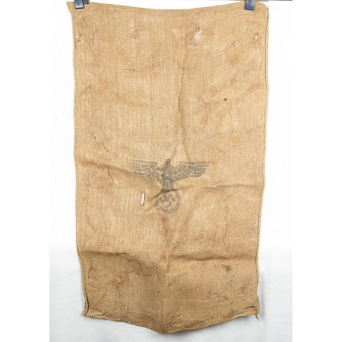 Large German Bread Bag: Large German Bread Bag, approx 30" x 49", large Army Eagle on one side, other side has H.VpFI, 1942.