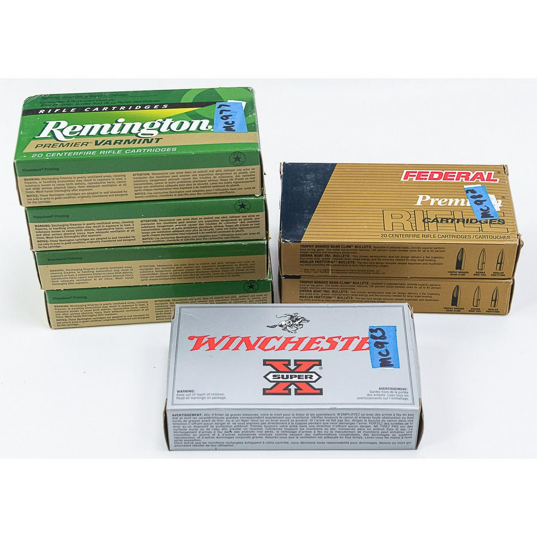 Approximately 140 Rounds 6mm Ammo: 4 Boxes of Remington, 2 boxes of Federal and 1 box Winchester. See Photos