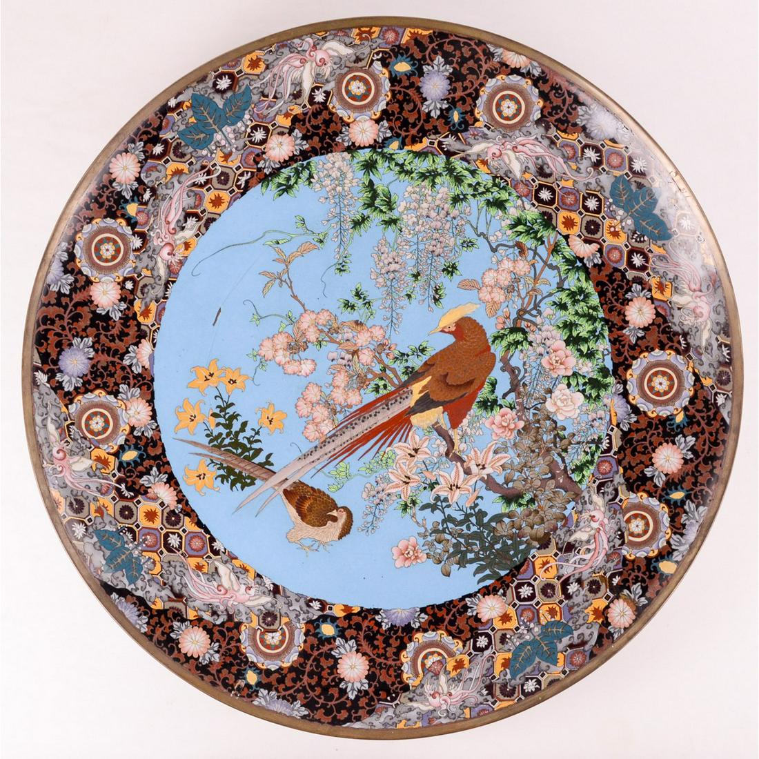 Antique Japanese Imperial Cloisonne Charger (1 of 6)