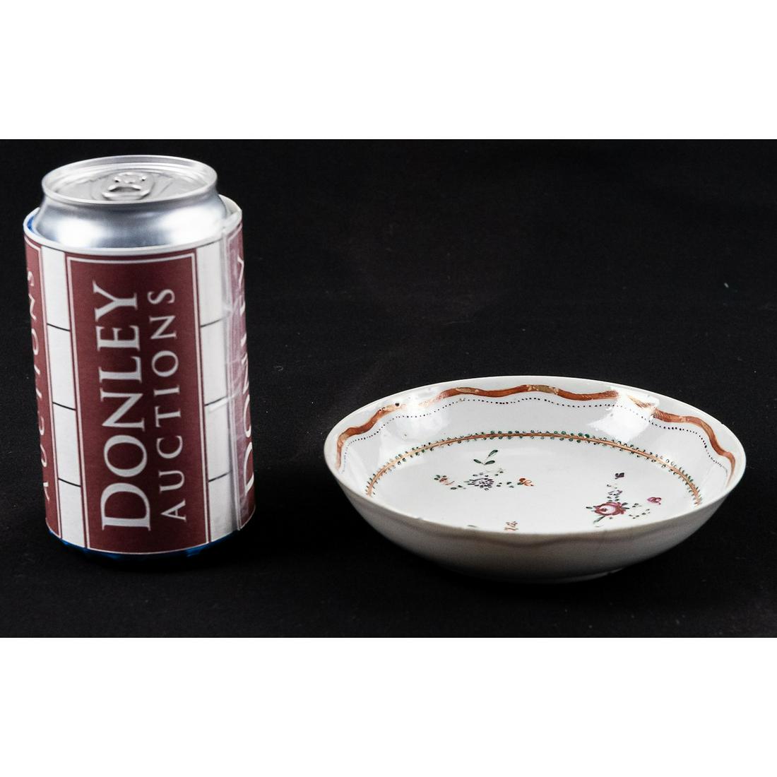Antique Chinese Export Porcelain Bowl: Antique Chinese Export Porcelain Bowl. Retail by Shreve Crump & Low Co. of Boston. Has flower pattern. Measures 5.5" D. Has two small chips to rim - see photos