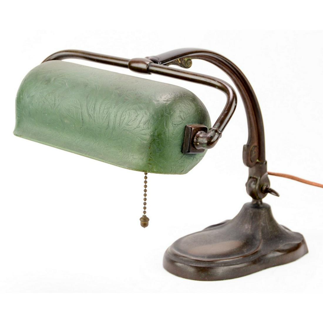 Handel Piano Lamp/Arts & Crafts Chipped Ice Shade (1 of 9)
