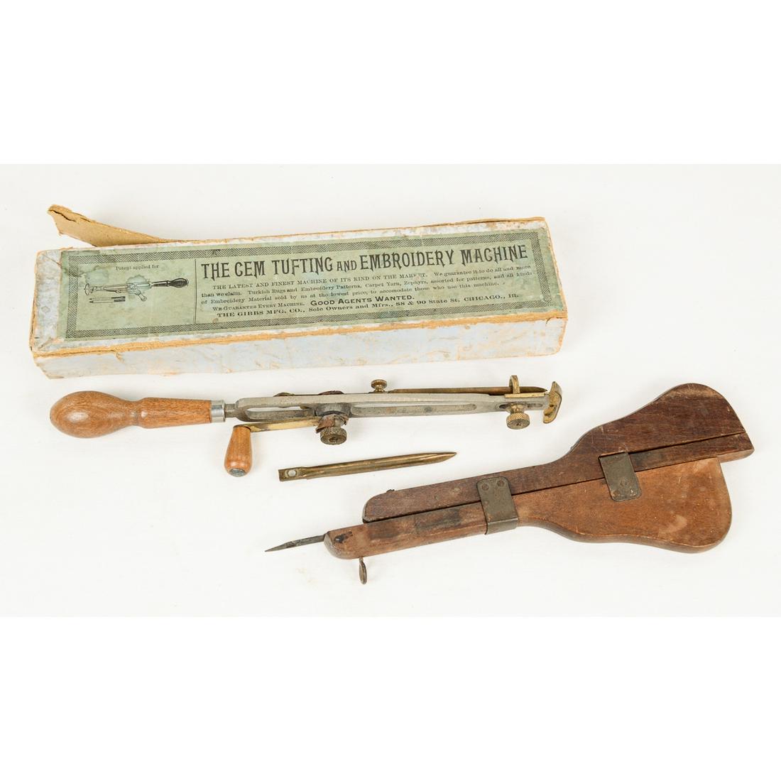 Antique Embroidery Machine /Tufting Wood Hand Tool (1 of 5)
