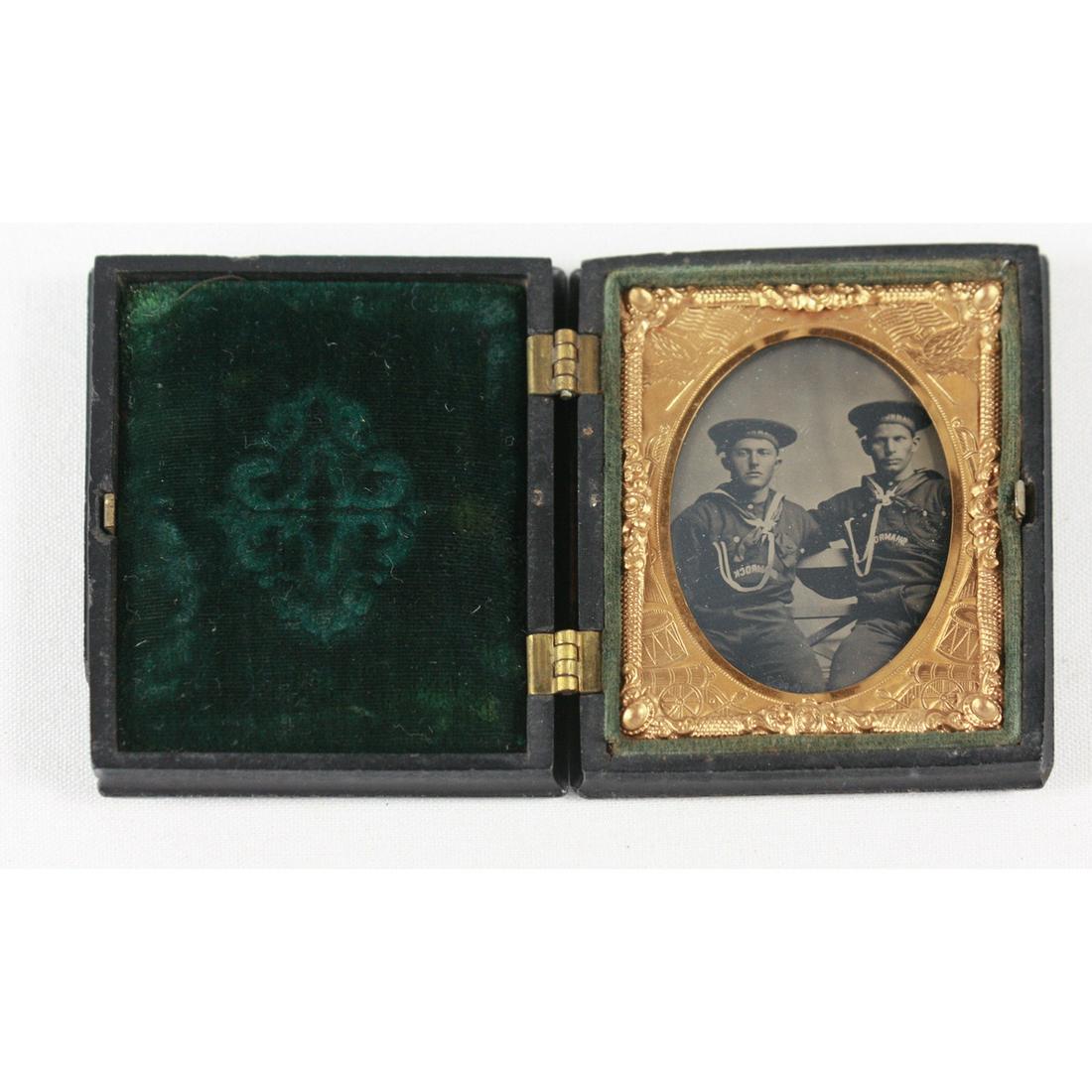 1/9 Plate CW Tin Type of 2 USS Shamrock Sailors (1 of 8)