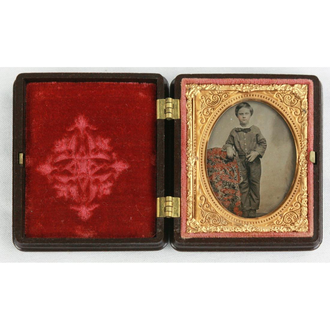 1/9 Plate Cased Ambrotype of a Young Boy (1 of 7)