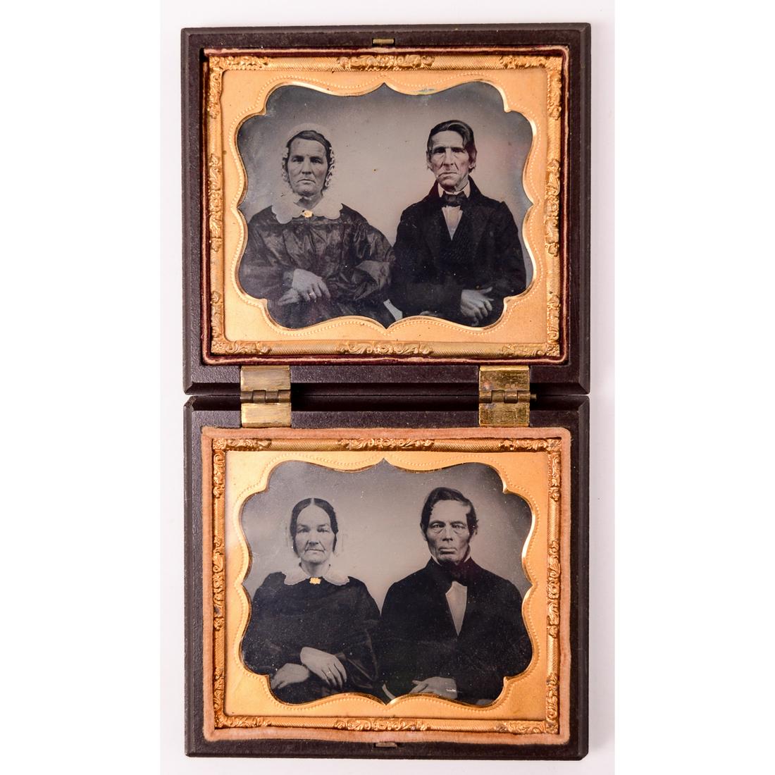 Double 1/6 Plate Ambrotypes of Elderly Couples (1 of 8)