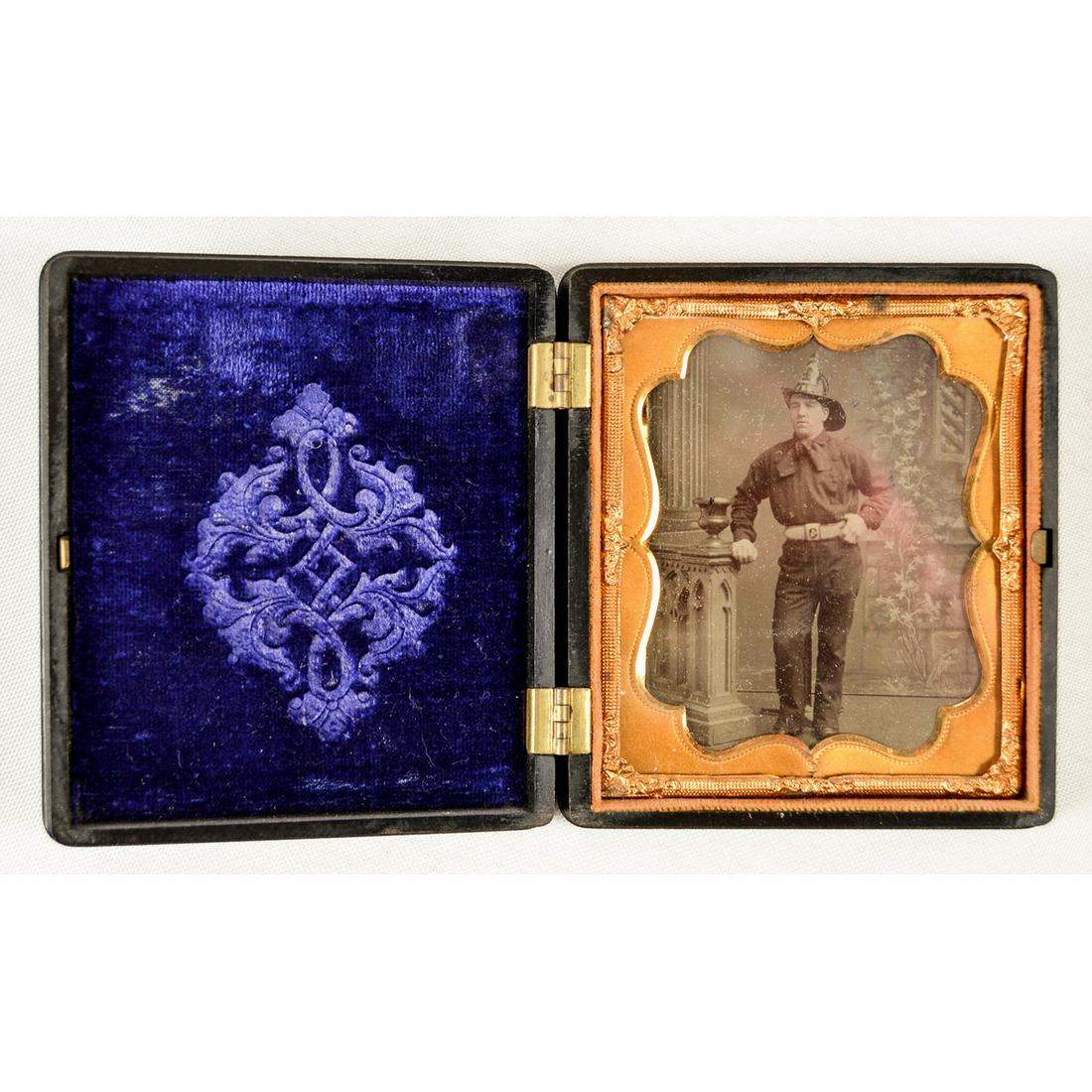 1/6 Cased Tin Type of a Fireman (1 of 8)
