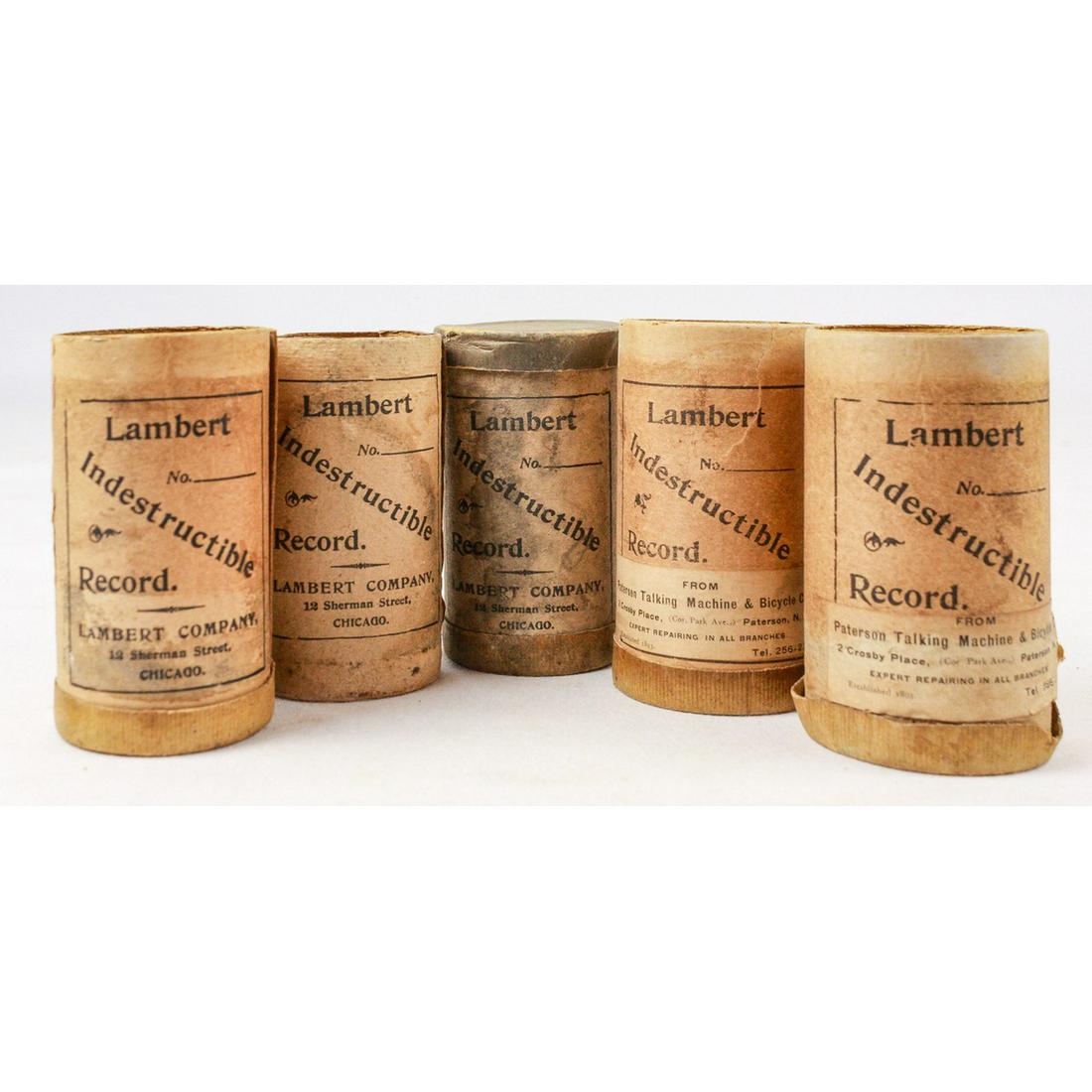 5 Pink Lambert Cylinder Record Boxes (1 of 6)