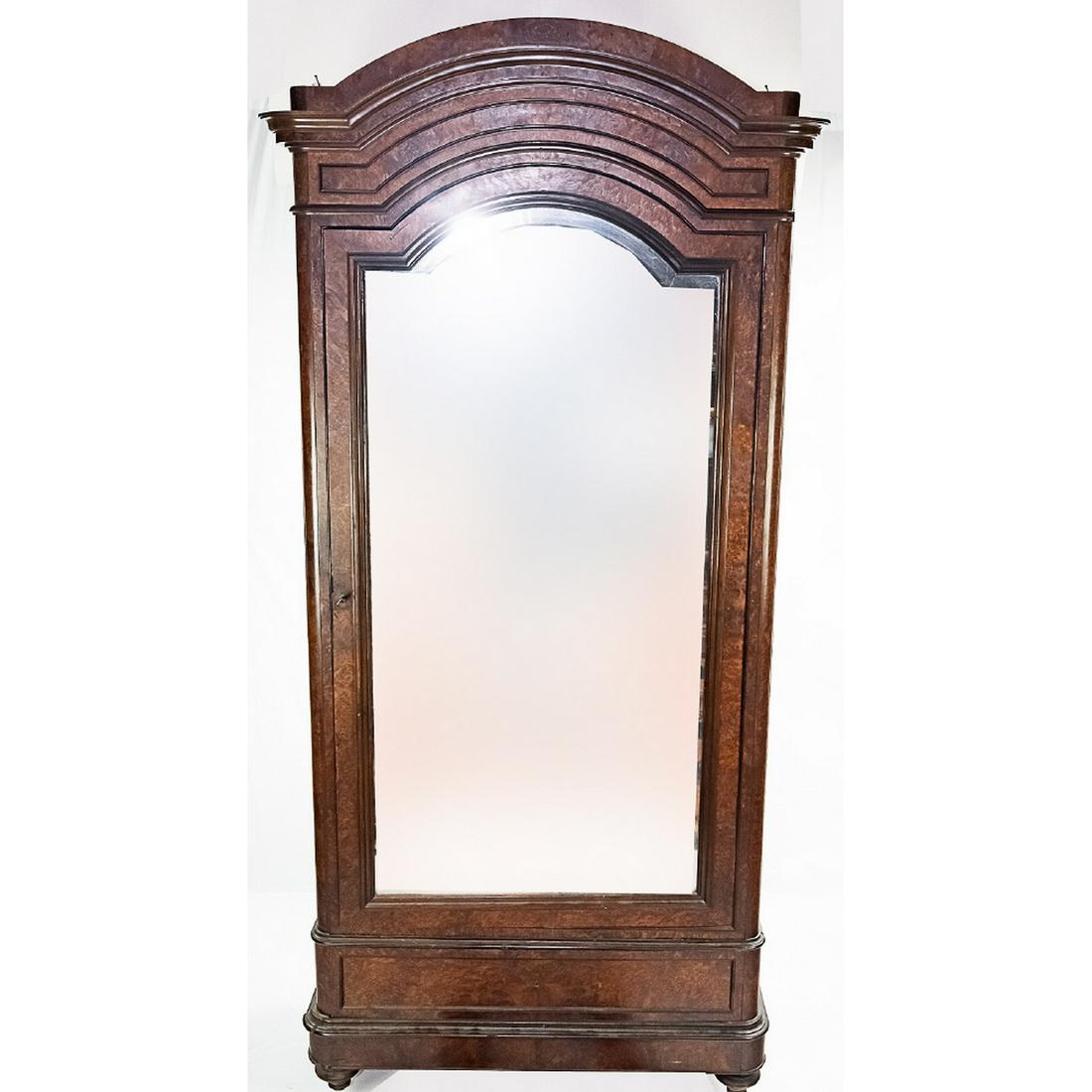Early 20th Century Burl Wood Wardrobe (1 of 18)