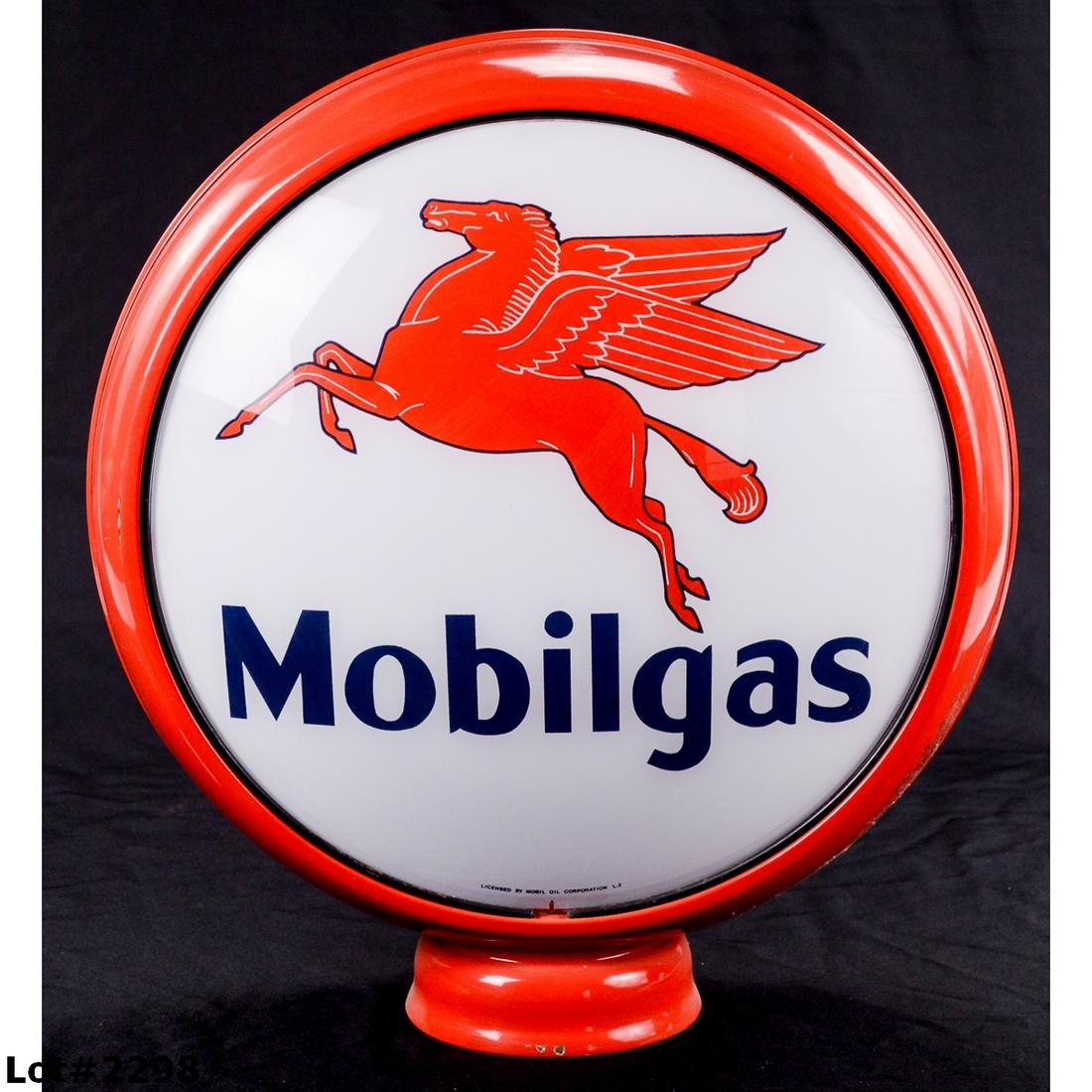 Contemporary Gas Station, Mobilgas Fuel Pump Globe (1 of 3)