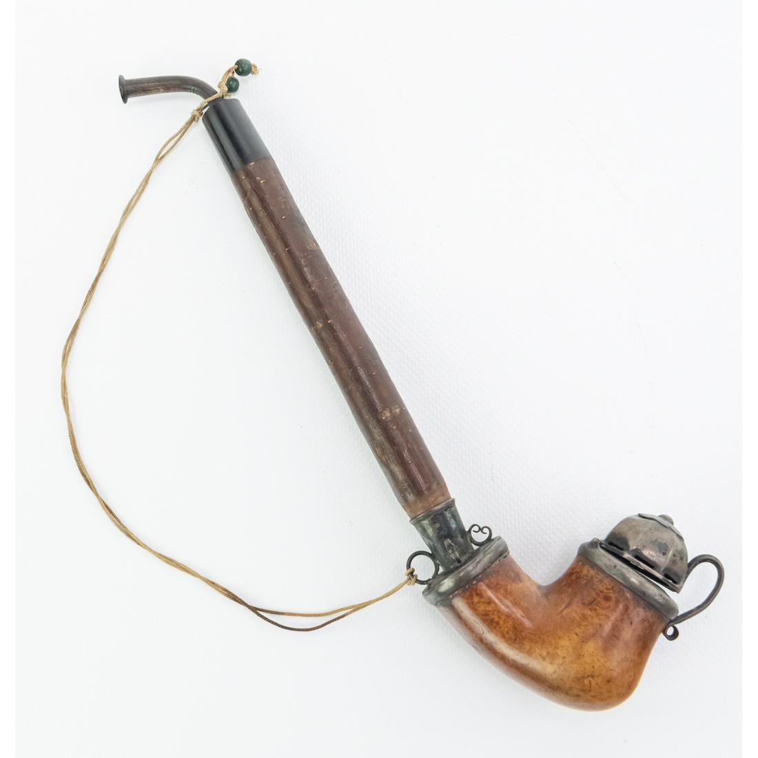 German Meerschaum and Hallmarked Silver Long Pipe (1 of 14)