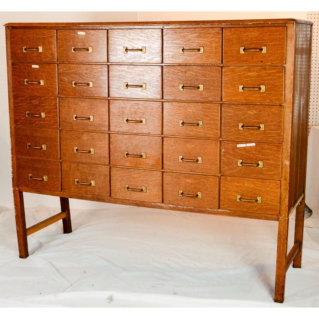 25 Drawer Wooden File Cabinet (1 of 11)