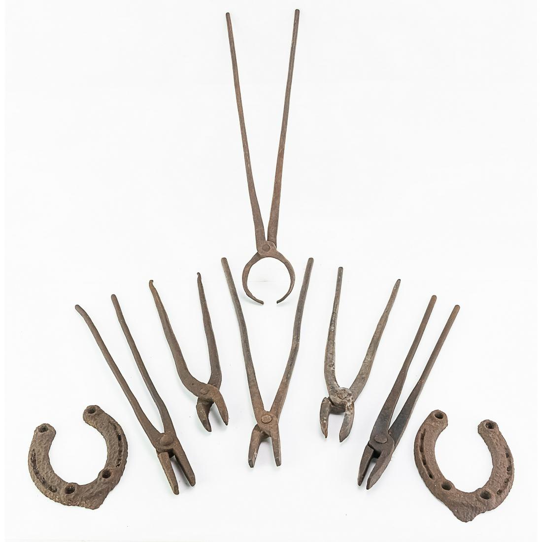Antique Blacksmith/Farrier Tongs Tools Horseshoes (1 of 5)