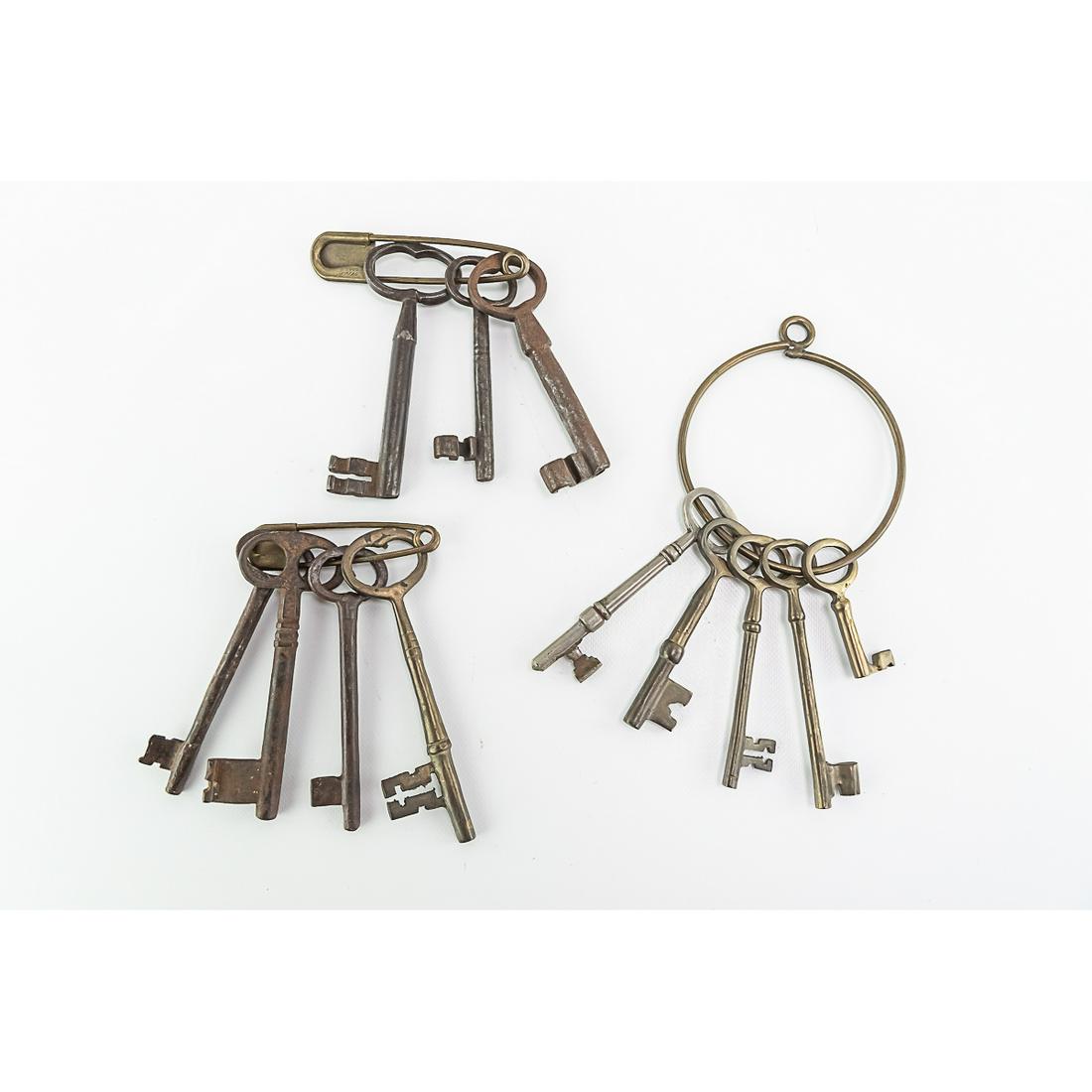 Large Skeleton keys, Steel and Brass,12Pcs (1 of 4)