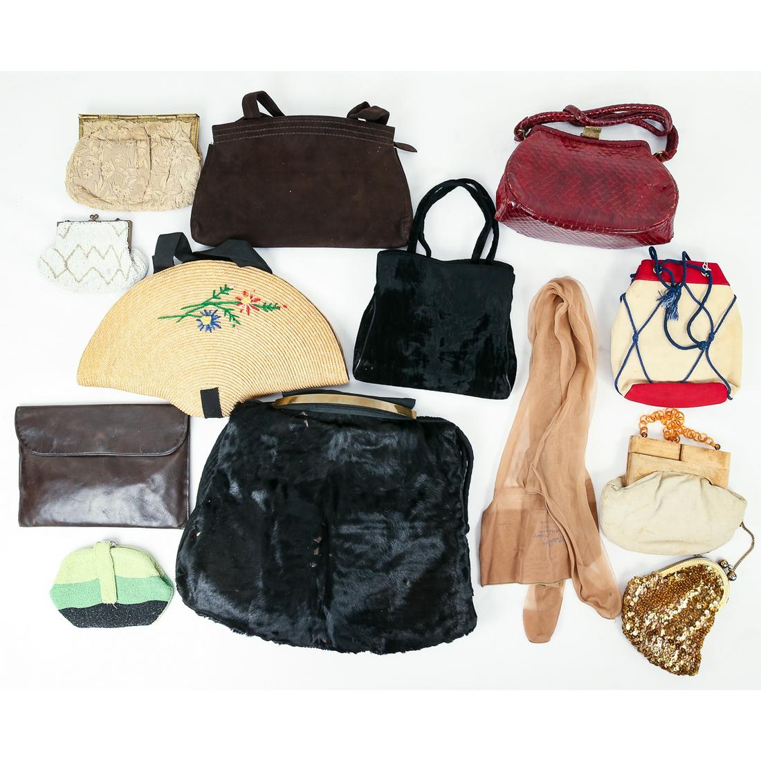 Lot of 12 1930s Ladies Handbags with Stockings (1 of 19)