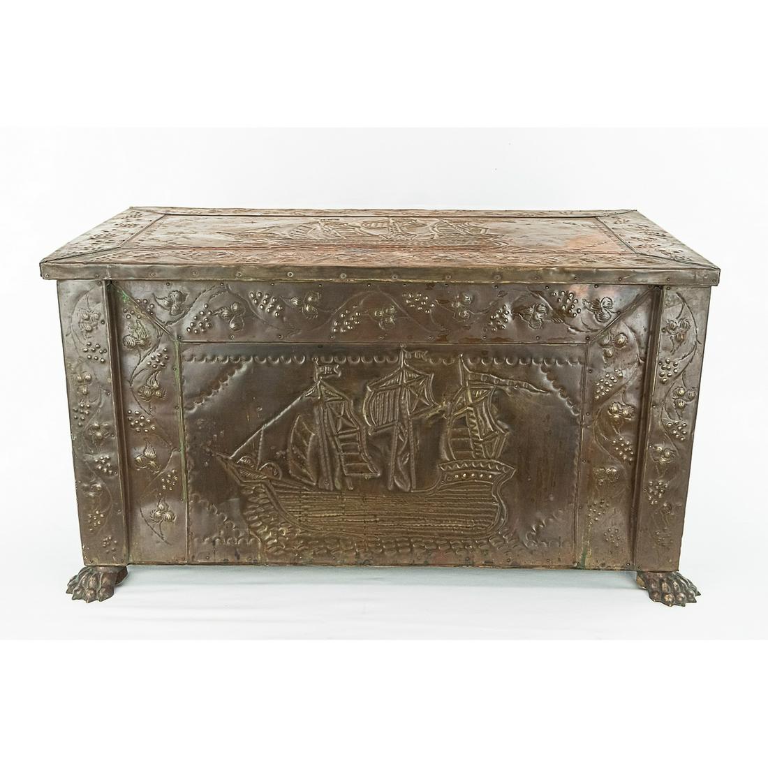 Large Embossed Trunk with Metal Lid (1 of 20)