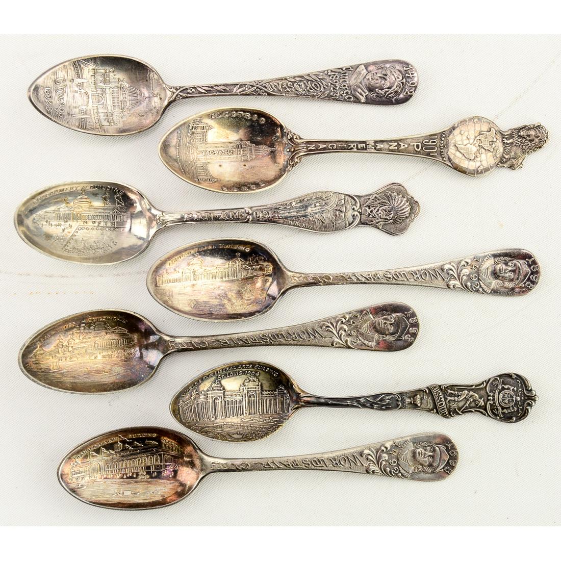 7 Commemorative World's Fair Silver Spoons (1 of 5)