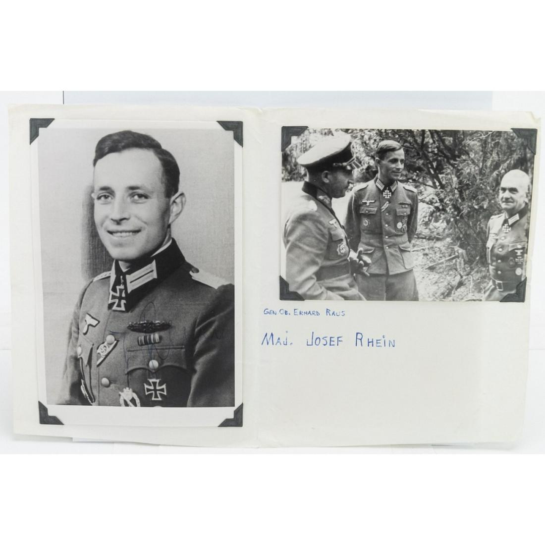 WWII German Major Josef Rhein Signed Photo: Signed Post-War. Knight's Cross winner. Disclaimer: Due to the high quality of Nazi fakes, Donley Auctions has described this item to the best of their ability and assumes NO liability or responsibili
