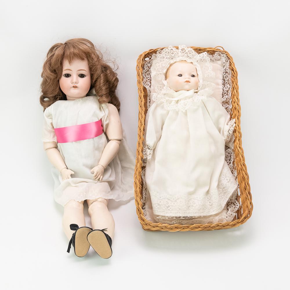 (2) Dolls with Basket Bed and Pillow (1 of 16)