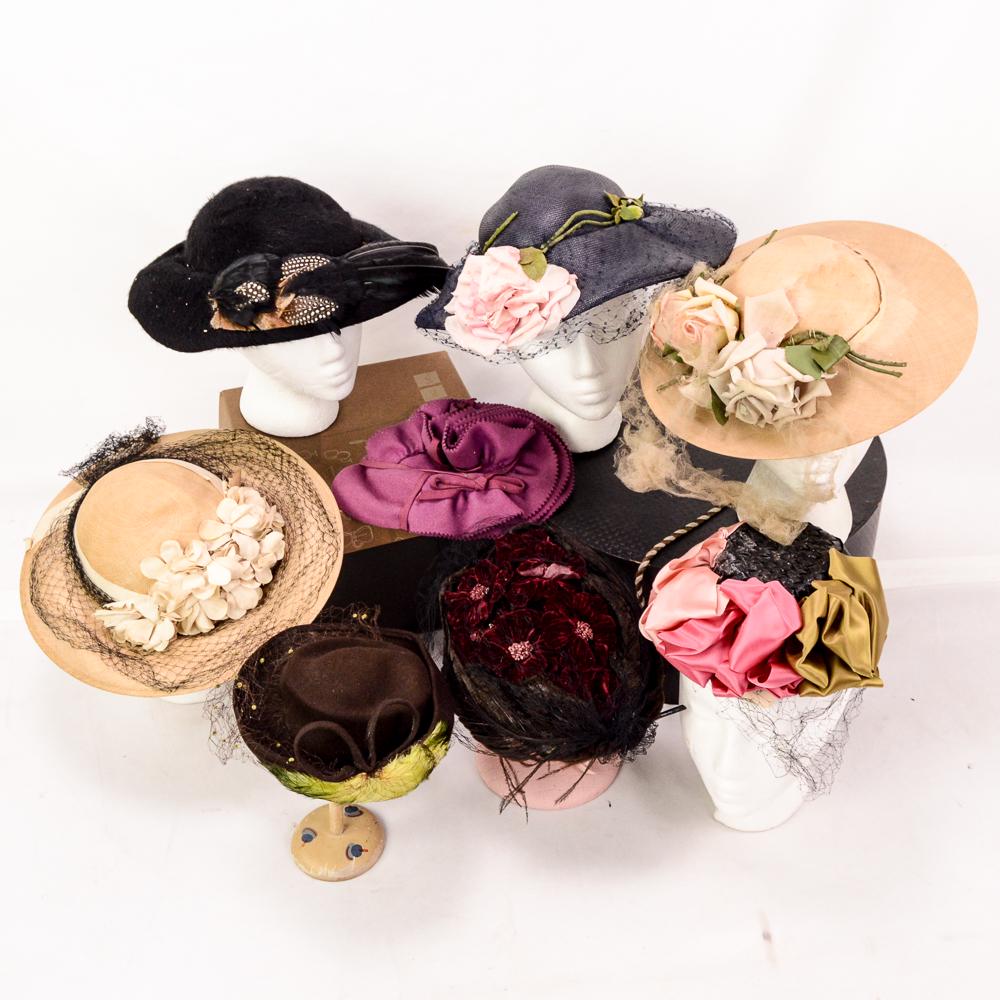 Lot of 8 1930's Ladies Hats (1 of 9)