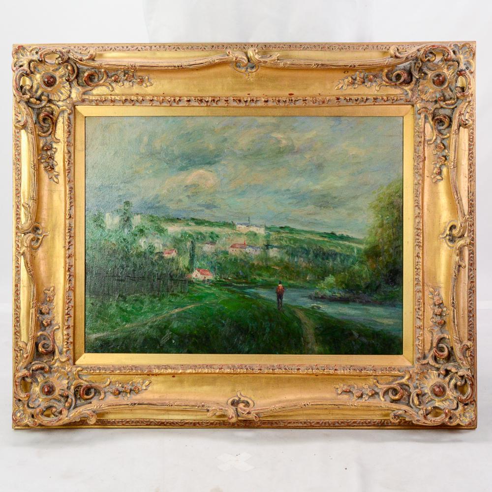 S. Parisean (20th C.) Oil on Canvas Landscape (1 of 4)