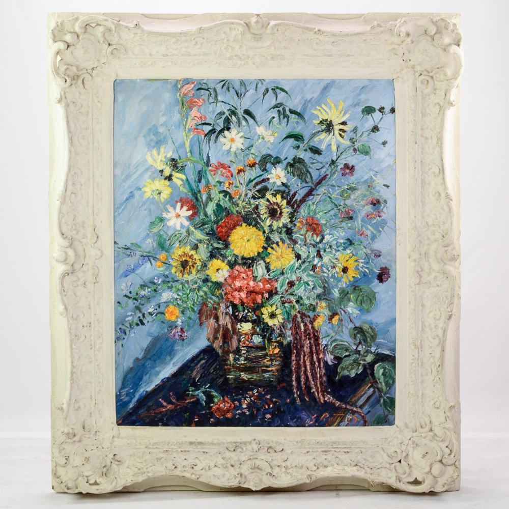 S. Rothbort 20th C. Oil Painting Flowers (1 of 3)