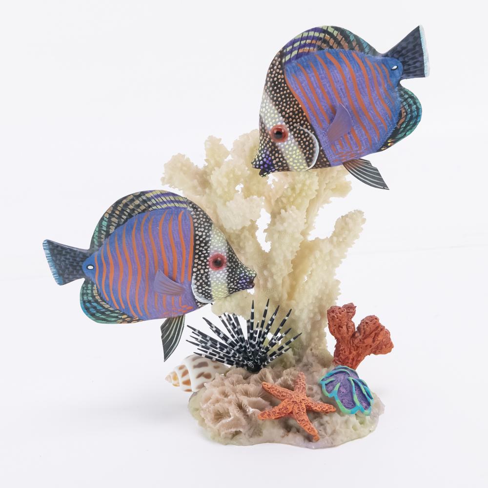 Hand Painted Tang Fish Coral Sculpture (1 of 6)