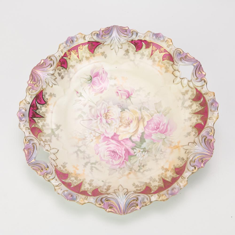 RS Prussia Red Mark Floral Cake Plate (1 of 6)