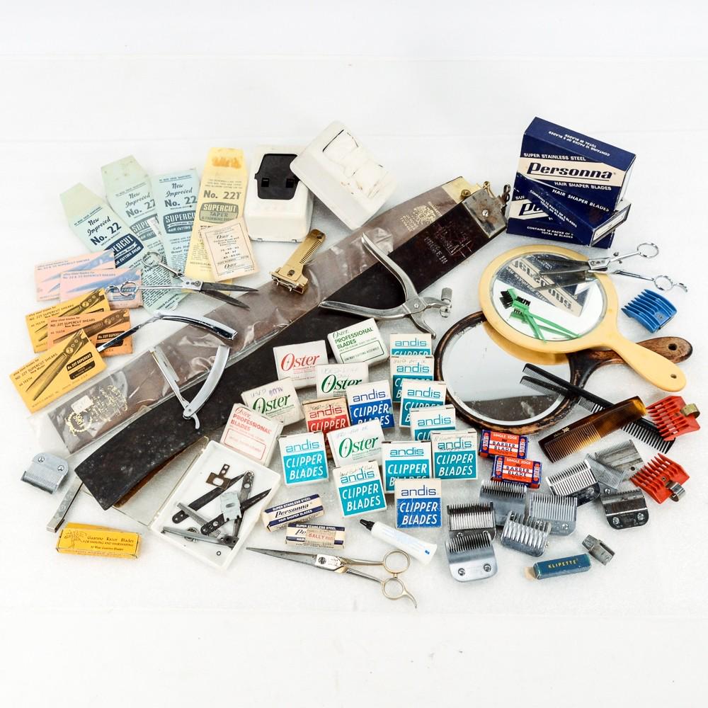 Box Lot Vintage Barber Shop Accessories (1 of 4)