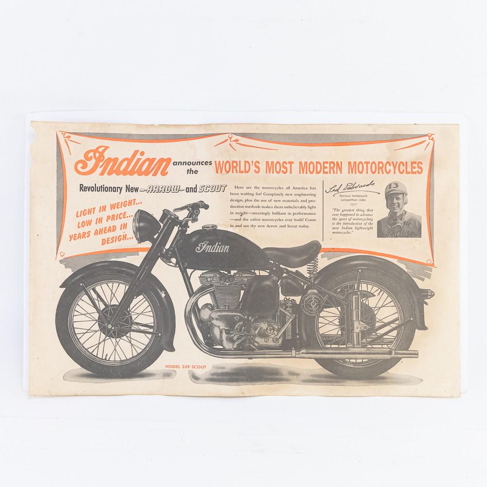 Indian Model 249 Scout Motorcycle Advertisement (1 of 9)