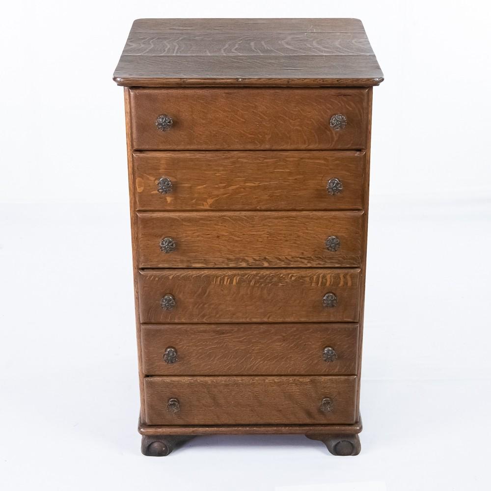 Vintage Oak 6-Drawer Cylinder Record Cabinet (1 of 20)