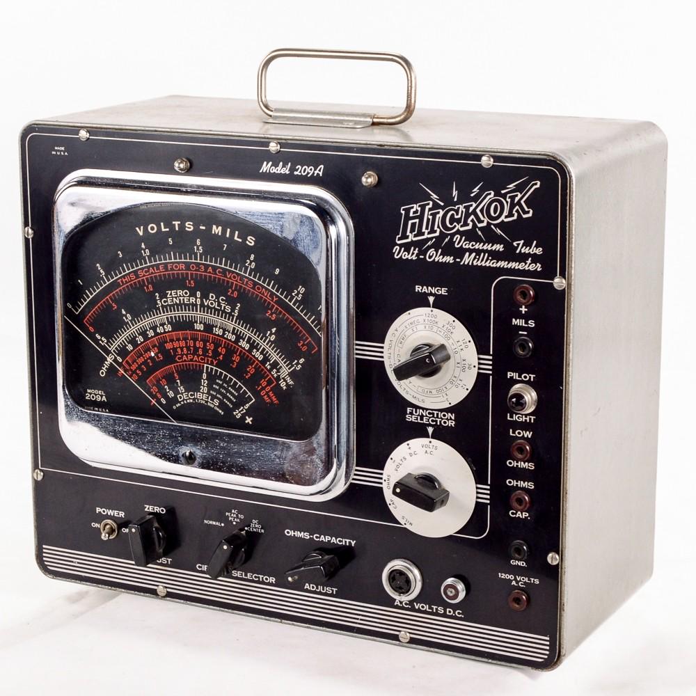 Hickok Vacuum Tube Volt-Ohm-Milliammeter: Nice big display. Very uncommon. Good condition. 14"x16"x7" Untested. See photos.