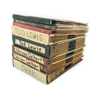 (8) Vintage Albums of 78 rpm 10" Records: Very nice collection of (8) vintage albums with various 78 rpm 10" records present. Including Vernon Dalhart, Ted Lewis, Bix Beiderbecke and Okeh Records. Perfect addition to your collection. Please s