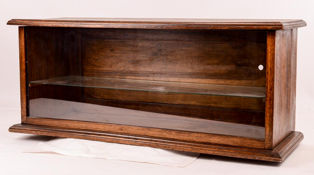 Radio Cabinet/Display Case w/One Glass Shelf: *NO SHIPPING! - PICKUP OR BUYER THIRD PARTY TRANSPORT ONLY* The Radio Cabinet is from the 1920s, which has been turned into a nice display cabinet for your radio collectibles. The cabinet top opens wi